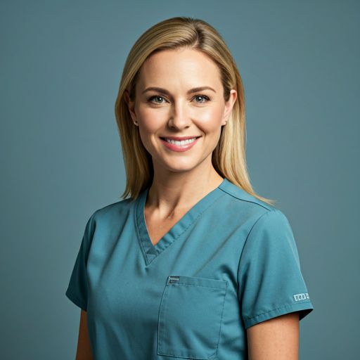 Professional portrait of Ellen in medical scrubs